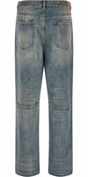 Blue Cotton Straight-Leg Jeans 2