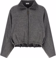 Gray Virgin Wool Full-Length Jacket 1