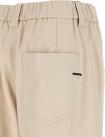Beige Cotton Casual Pants 4