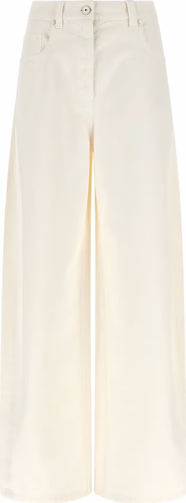 White Cotton Relaxed Fit Jeans