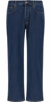 Blue Cotton Straight-Leg Jeans 1