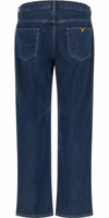 Blue Cotton Straight-Leg Jeans 2