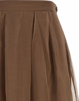 Brown Silk Midi Skirt 3