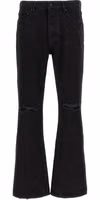 Black Cotton Flared Jeans 1