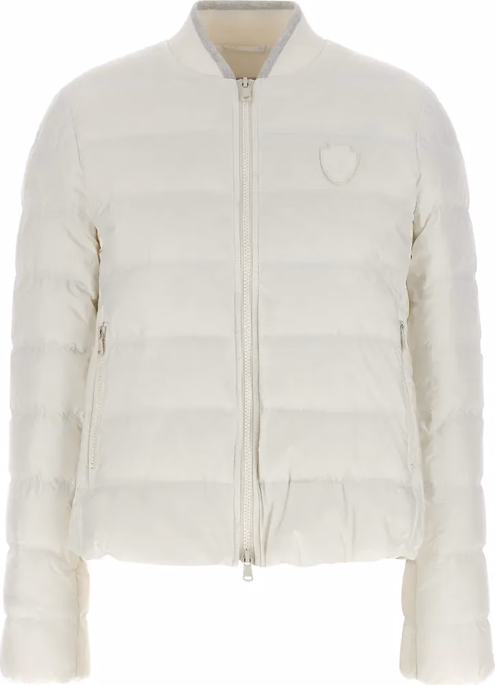 White Polyester Full-Length Jacket