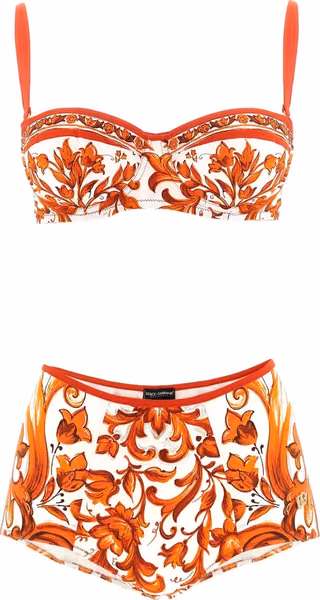Orange Polyamide Bikini