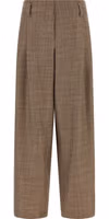 Brown Virgin Wool Flared Pants 1