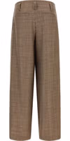 Brown Virgin Wool Flared Pants 2