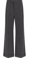 Gray Virgin Wool Casual Pants 1