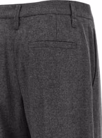 Gray Virgin Wool Casual Pants 4