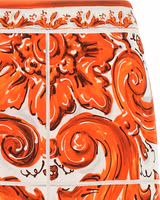 Orange Silk Midi Skirt 3