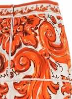 Orange Silk Midi Skirt 4
