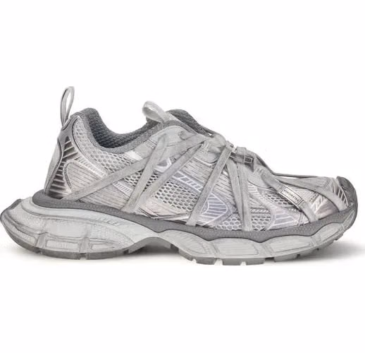 Gray Polyethylene Athletic Sneakers