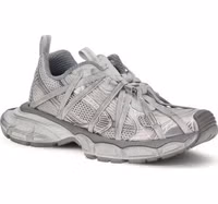 Gray Polyethylene Athletic Sneakers 2