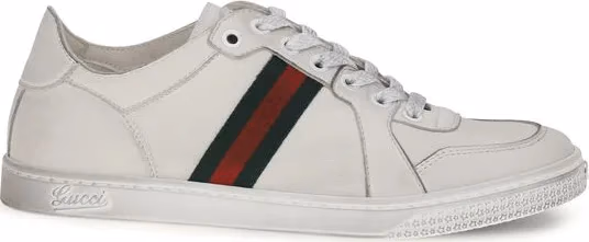 White Calf Leather Bos Taurus Athletic Sneakers