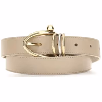 Beige Calf Leather Bos Taurus Regular Belt 1