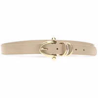 Beige Calf Leather Bos Taurus Regular Belt 2