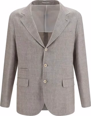 Beige Linen Full-Length Jacket