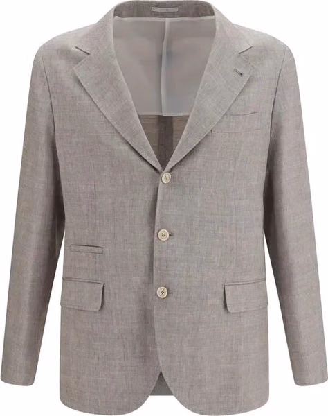 Beige Linen Full-Length Jacket