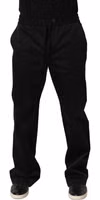 Black Drawstring Cotton Jogger Men Sweatpants Pants 2