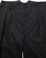 Black Pinstripe Wool Men Dress Trouser Pants 1