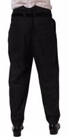 Black Pinstripe Wool Men Dress Trouser Pants 4