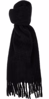 Black Alpaca Leather Scarf 1
