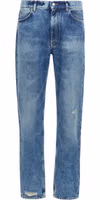 Blue Cotton Straight-Leg Jeans 1
