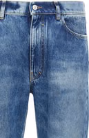 Blue Cotton Straight-Leg Jeans 3