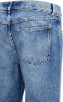 Blue Cotton Straight-Leg Jeans 4