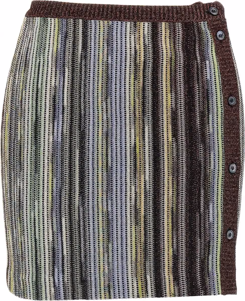 Multicolor Viscose Long Skirt