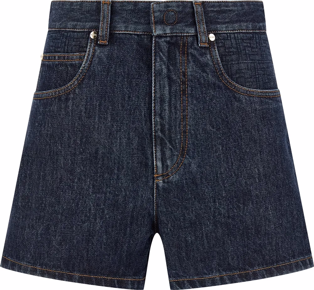 Blue Cotton Bermuda Shorts