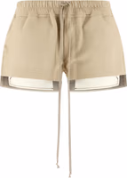 Beige Lamb Leather Bermuda Shorts 1