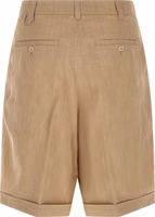 Beige Linen Bermuda Shorts 2