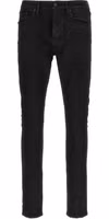 Black Cotton Tapered Jeans 1