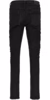 Black Cotton Tapered Jeans 2