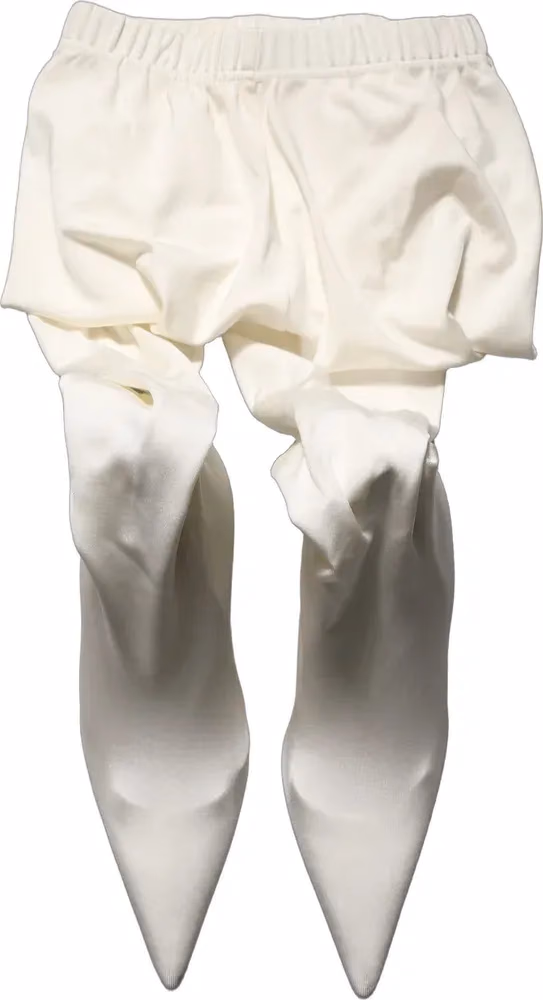 White High Heels Pumps Jersey Tights Shoes