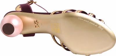 Purple Gold Keira Pearl Heels Sandals Shoes