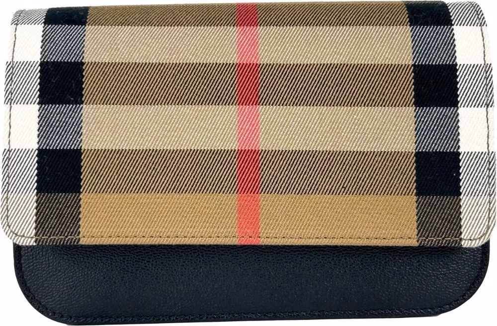 Burberry Small Leather Madison Crossbody Check Bag