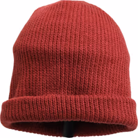 Women Bordeaux Wool Knitted Winter Beanie Capello Hat 3