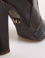 Brown Exotic Leather Knee High Boots Shoes 3