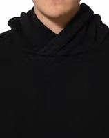 Black Cotton Hooded Men Sweatshirt Sweater 5