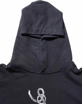 Black Anchor Print Hooded Sweatshirt Sweater