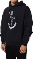 Black Anchor Print Hooded Sweatshirt Sweater 3