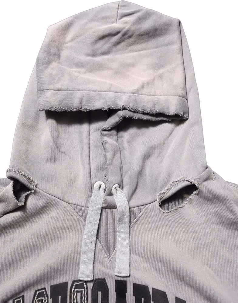 Gray Graphic Hooded Sweatshirt Men Sweater