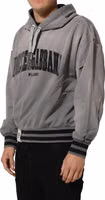 Gray Graphic Hooded Sweatshirt Men Sweater 3