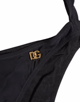 Black Cutout Logo One Piece Swimsuit Swimwear 2
