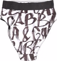 White Black Graphic Logo High Brief Underwear 1