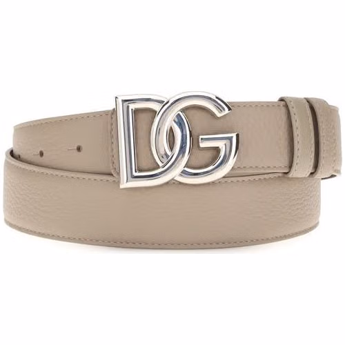 Beige Calf Leather Bos Taurus Regular Belt