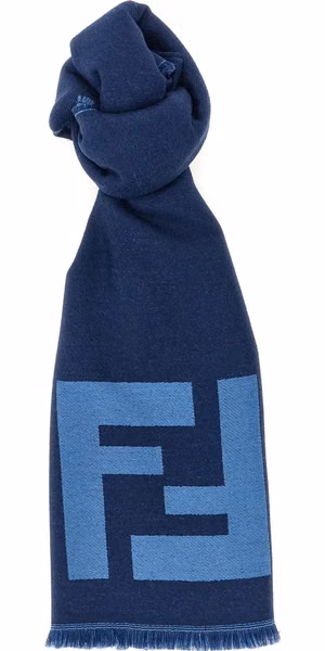 Blue Virgin Wool Scarf